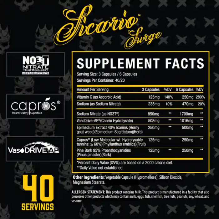 Xtremis Cartel Sicario Surge Non-Stim Pump Pre-Workout Capsules - Image 2