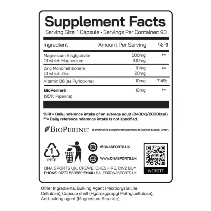 DNA Sports ZMXtra Zinc, Magnesium & Vitamin B6 - Image 2