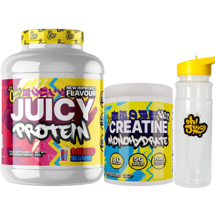 Chaos Crew Juicy 2kg & Chaos Crew Creatine Monohydrate FREE Water Bottle