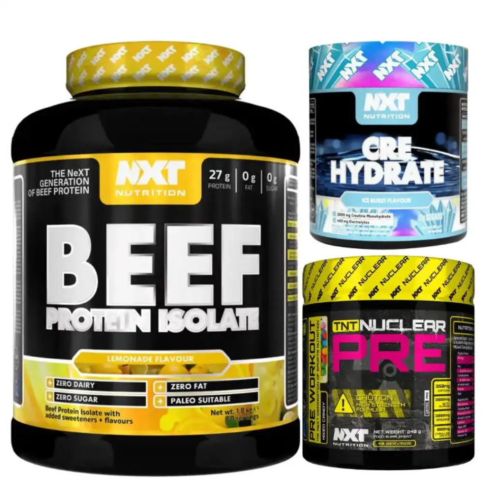 NXT Performance Stack - Beef 1.8kg, Crea-Hydrate & Pre Workout